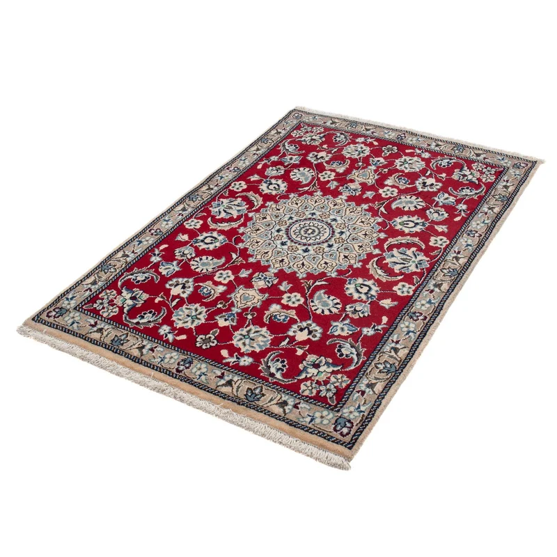 Nain Teppich 88x136cm - Perserteppich - dunkelrot
