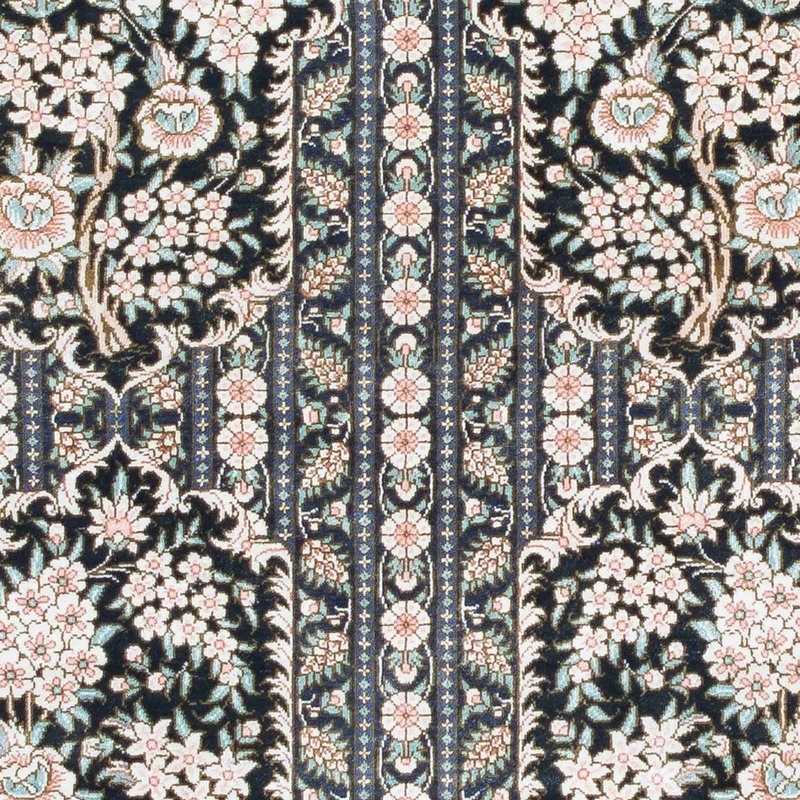 Ghom Teppich 80x118cm - Perserteppich - dunkelblau