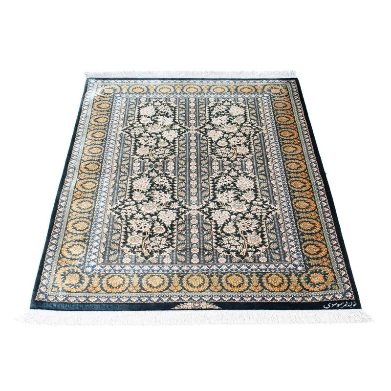 Ghom Teppich 80x118cm - Perserteppich - dunkelblau