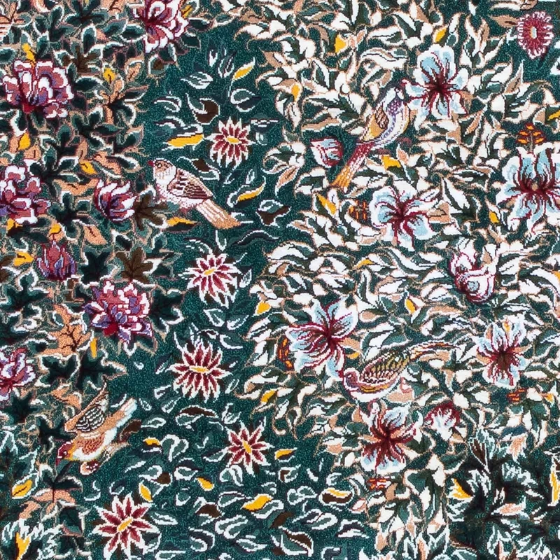 Ghom Teppich 78x120cm - Perserteppich - dunkelrot