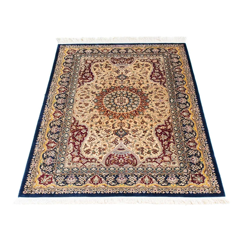 Ghom Teppich 77x123cm - Perserteppich - dunkelblau