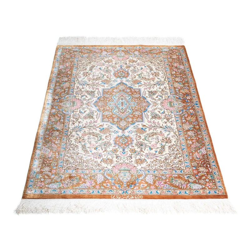 Ghom Teppich 79x124cm - Perserteppich - beige