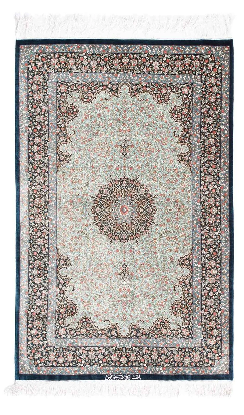 Ghom Teppich 77x121cm - Perserteppich - dunkelblau