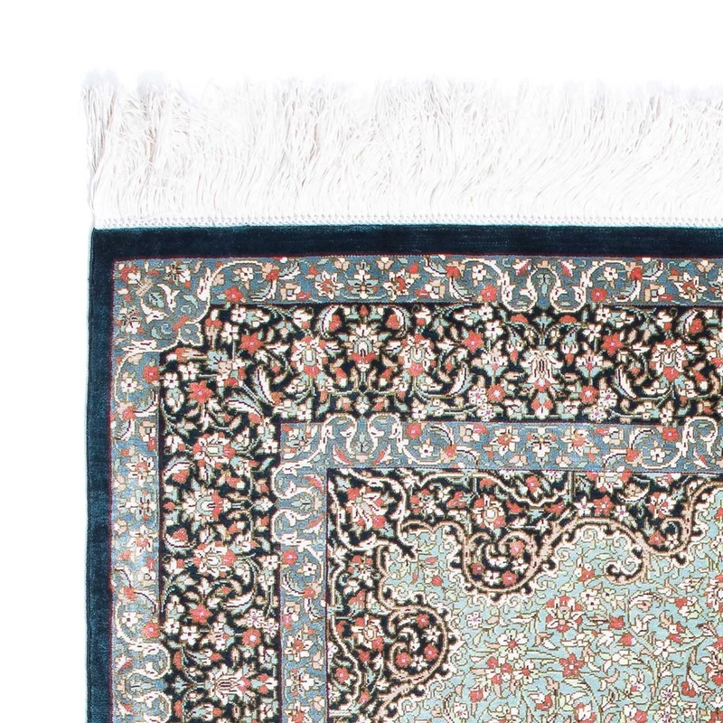 Ghom Teppich 77x121cm - Perserteppich - dunkelblau