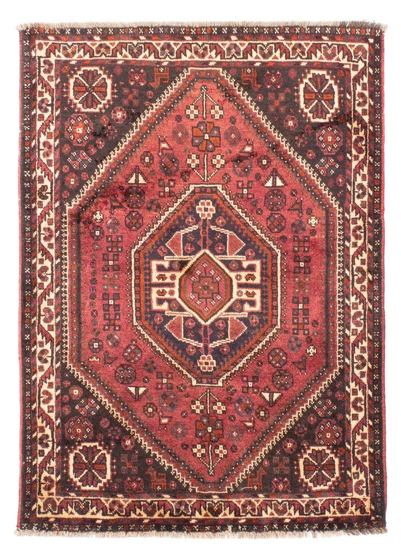 Shiraz Teppich 118x164cm - Perserteppich - dunkelrot