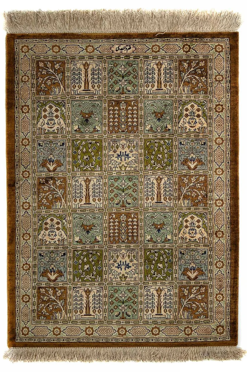 Ghom Teppich 58x77cm - Perserteppich - mehrfarbig