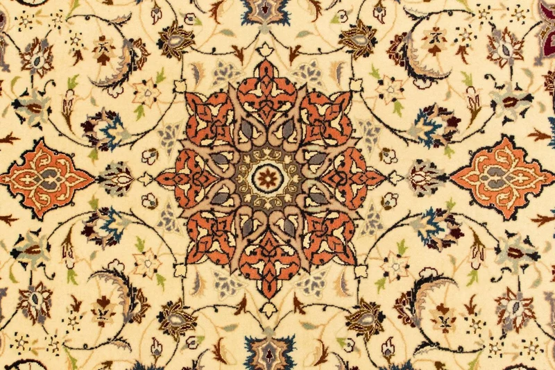 Täbriz - 50 Raj Teppich 102x151cm - Perserteppich - beige