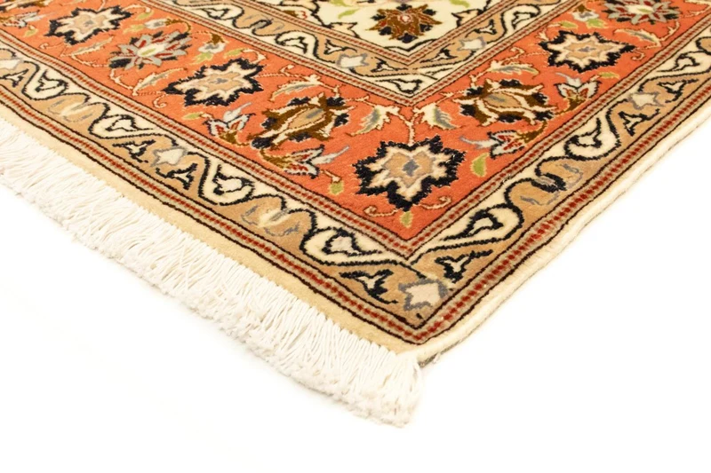 Täbriz - 50 Raj Teppich 102x151cm - Perserteppich - beige