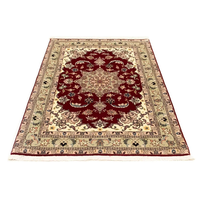 Täbriz - 50 Raj Teppich 99x150cm - Perserteppich - rot