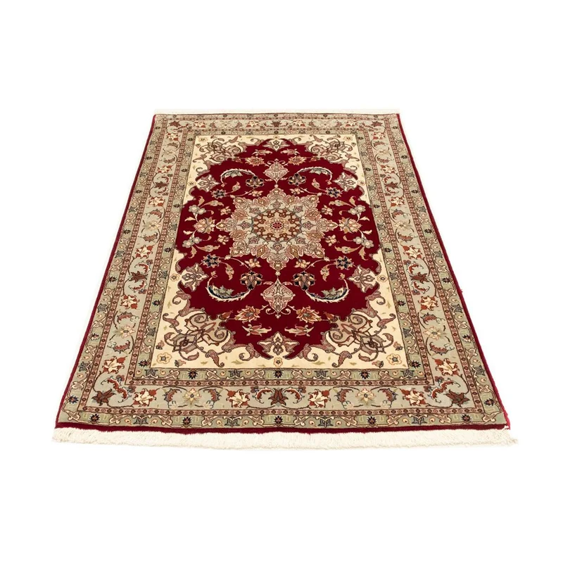 Täbriz - 50 Raj Teppich 100x152cm - Perserteppich - rot