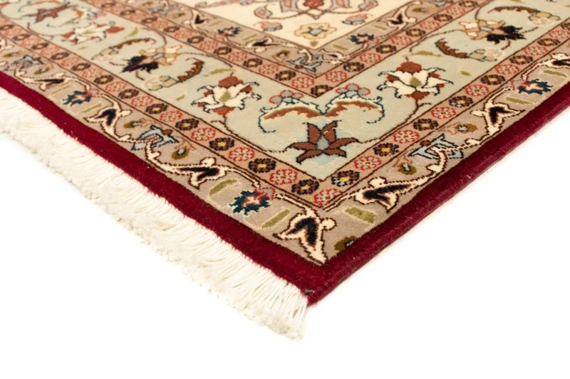 Täbriz - 50 Raj Teppich 101x150cm - Perserteppich - rot