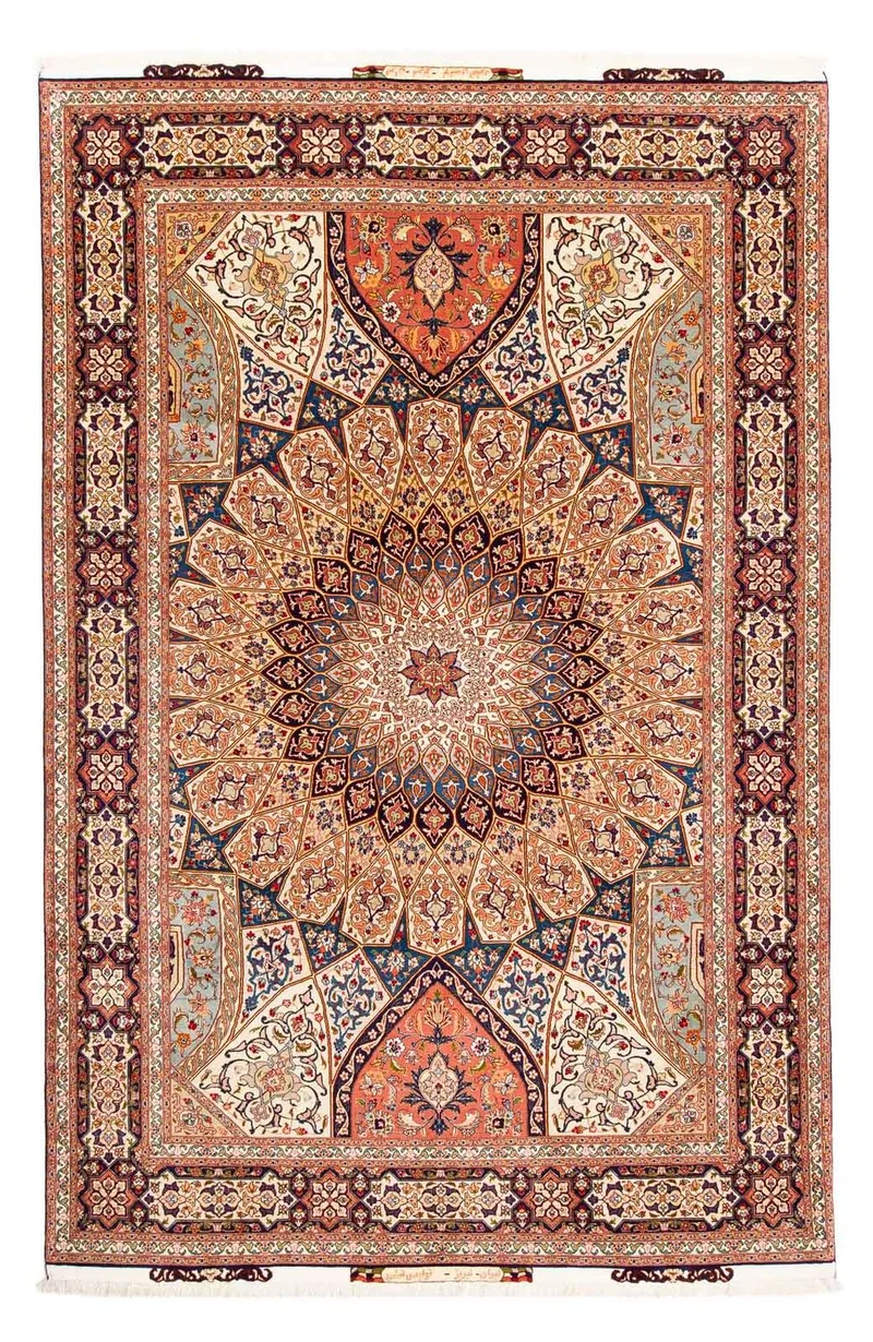 Täbriz - 50 Raj Teppich 200x301cm - Perserteppich - mehrfarbig