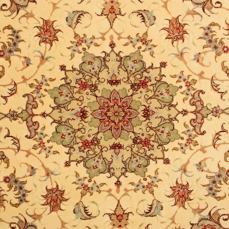Täbriz - 50 Raj Teppich 102x162cm - Perserteppich - beige