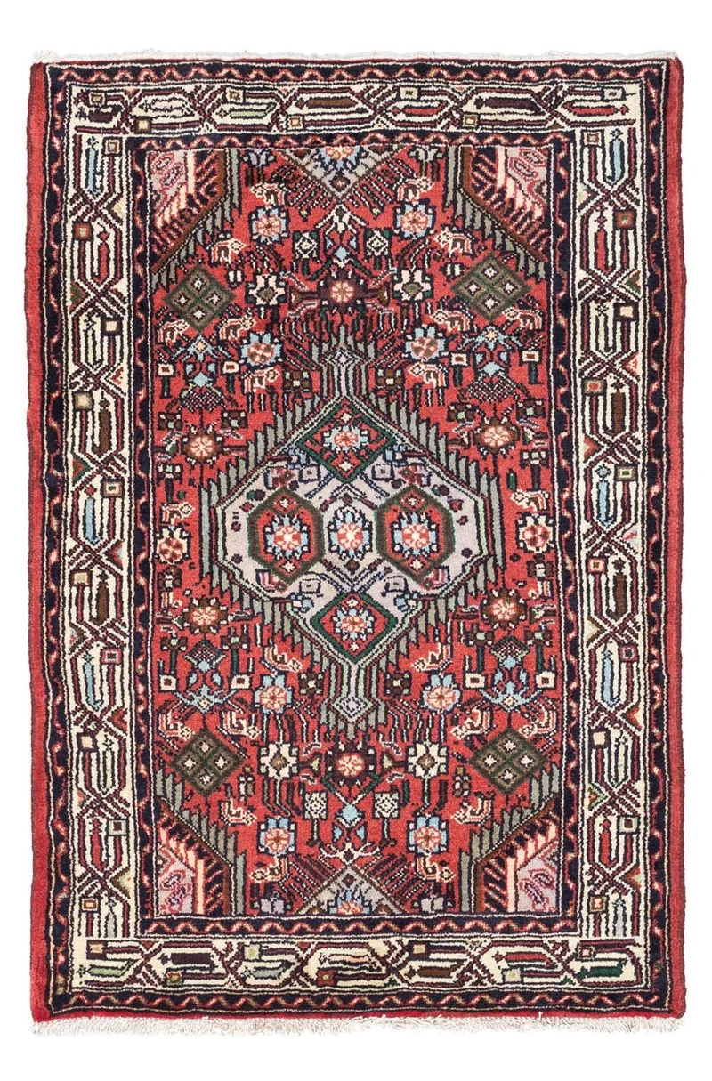 Hosseinabad Teppich 80x125cm - Perserteppich - hellrot