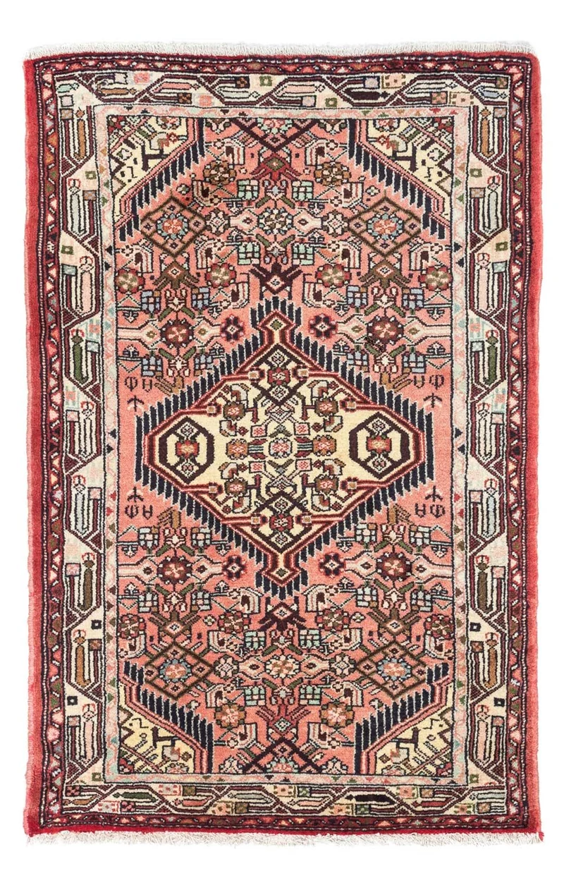 Hosseinabad Teppich 80x125cm - Perserteppich - hellrot