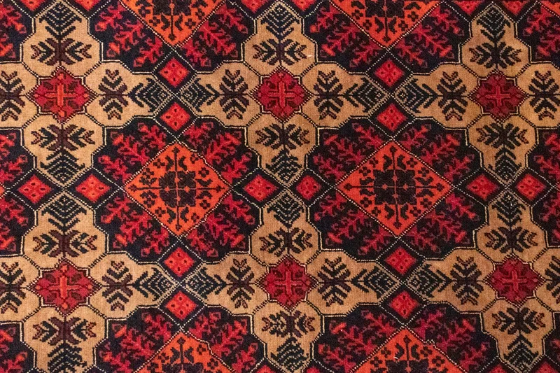 Afghan Teppich 98x144cm - Orientteppich - gelb