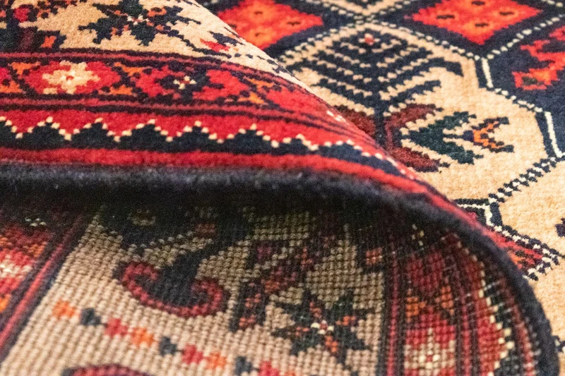 Afghan Teppich 98x144cm - Orientteppich - gelb