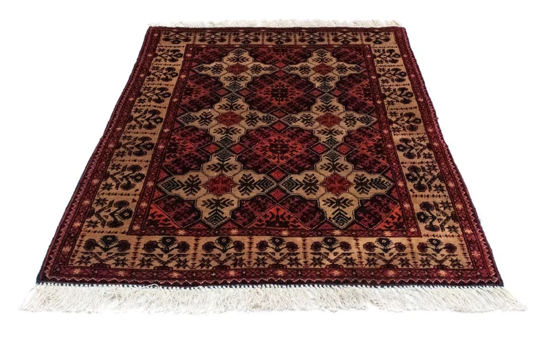 Afghan Teppich 98x144cm - Orientteppich - gelb