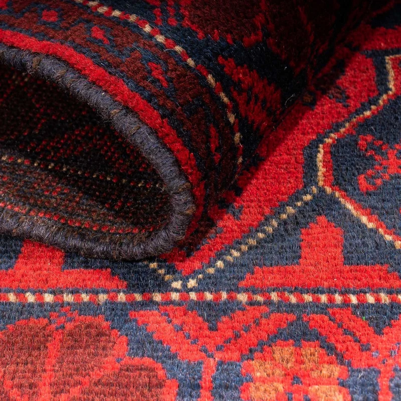 Afghan Teppich - Kunduz 78 x 125 cm - dunkelrot