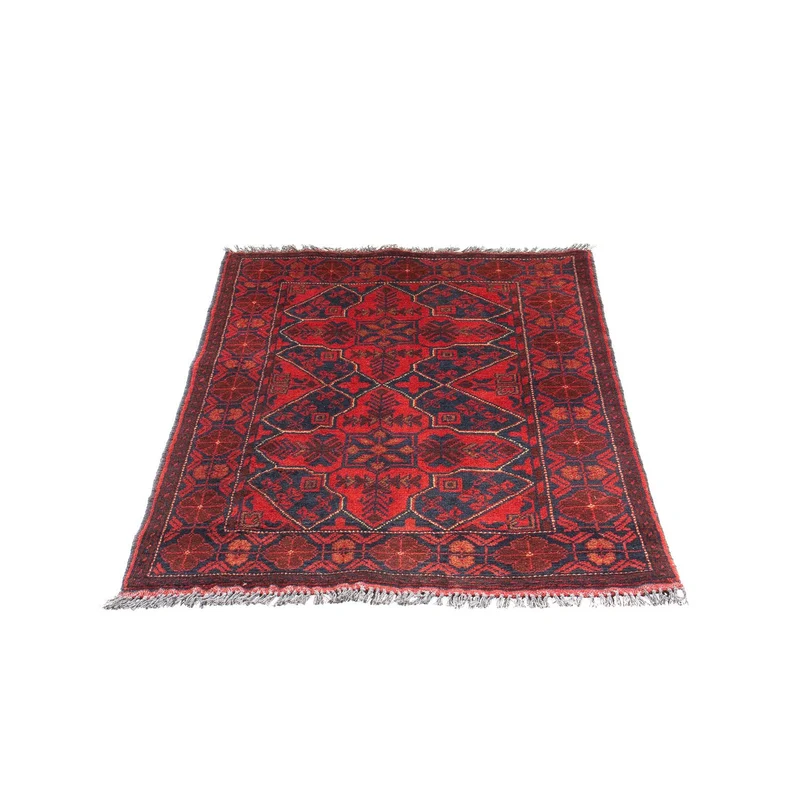 Afghan Teppich - Kunduz 78 x 125 cm - dunkelrot