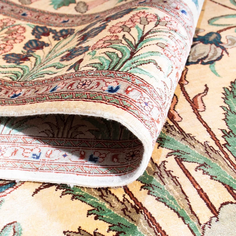 Ghom Teppich 102x156cm - Perserteppich - beige