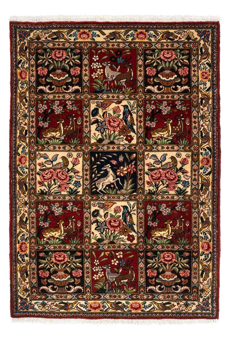 Bachtiar Teppich 103x148cm - Perserteppich - dunkelrot