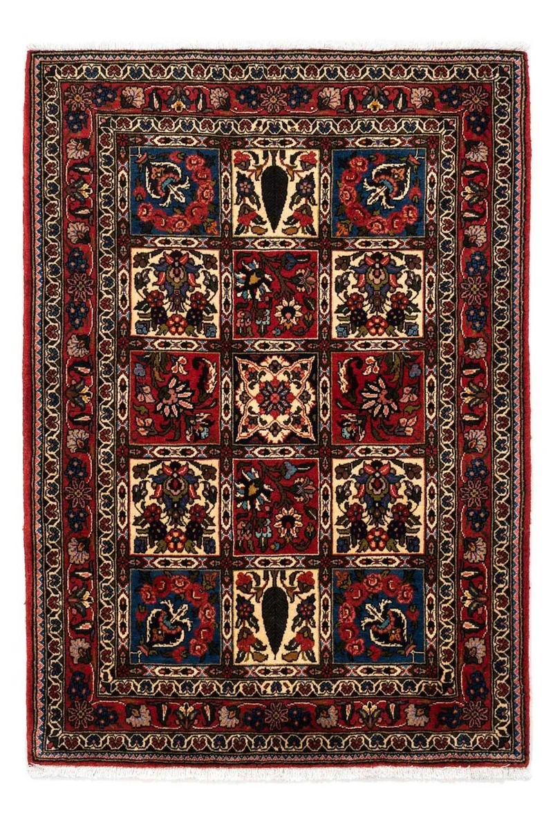 Bachtiar Teppich 103x153cm - Perserteppich - dunkelrot