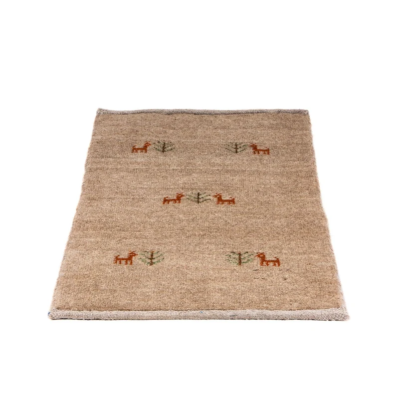 Gabbeh Teppich - Loribaft Perser 40 x 60 cm - hellchoco