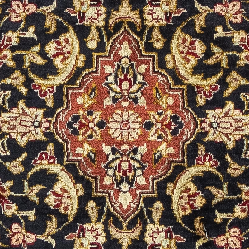 Ghom - Seide Teppich 28x41cm - Perserteppich - dunkelblau