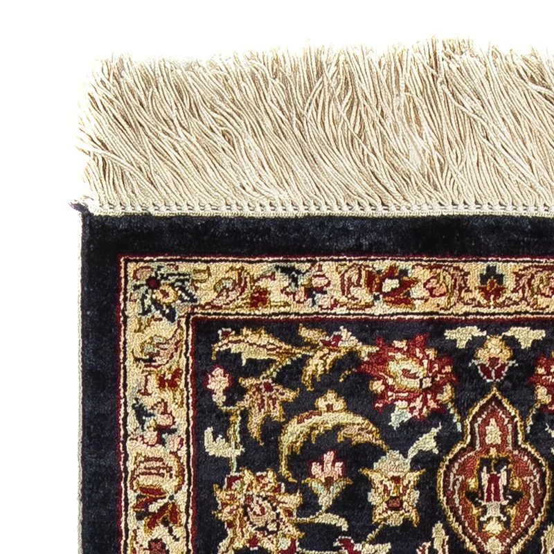 Ghom - Seide Teppich 28x41cm - Perserteppich - dunkelblau