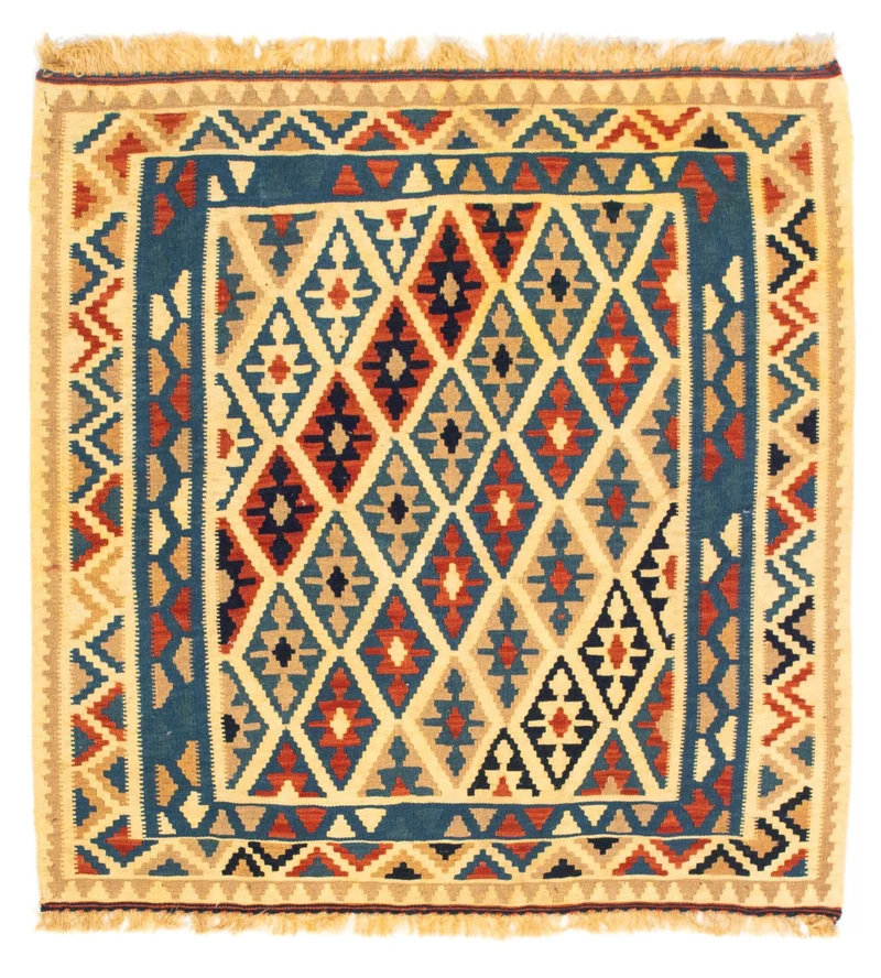 Kelim Fars Teppich 102x105cm - mehrfarbig
