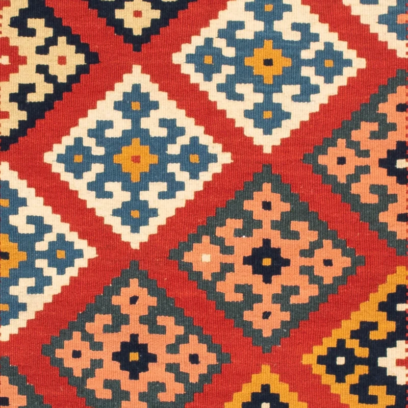 Kelim Fars Teppich 103x105cm - dunkelrot