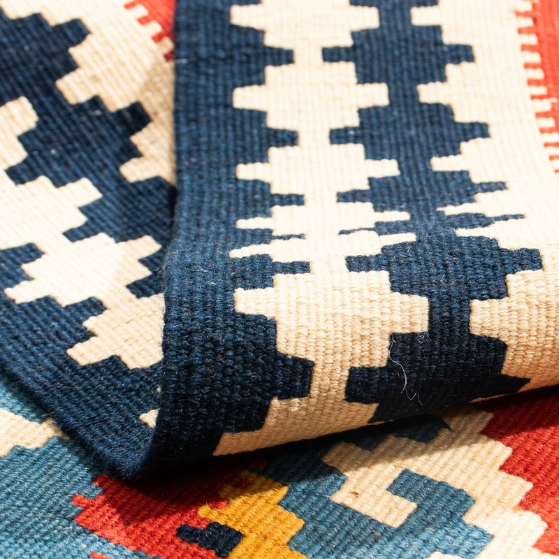 Kelim Fars Teppich 103x105cm - dunkelrot