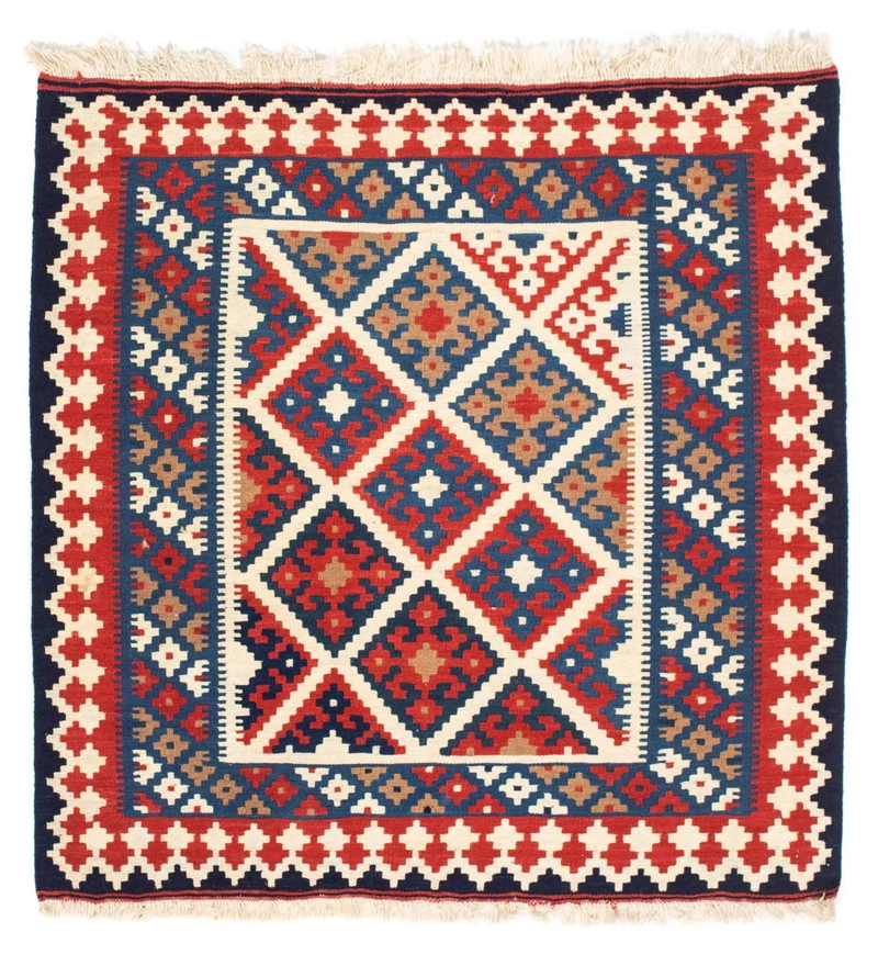 Kelim Fars Teppich 100x103cm - mehrfarbig