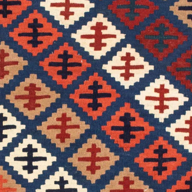 Kelim Fars Teppich 100x104cm - dunkelblau