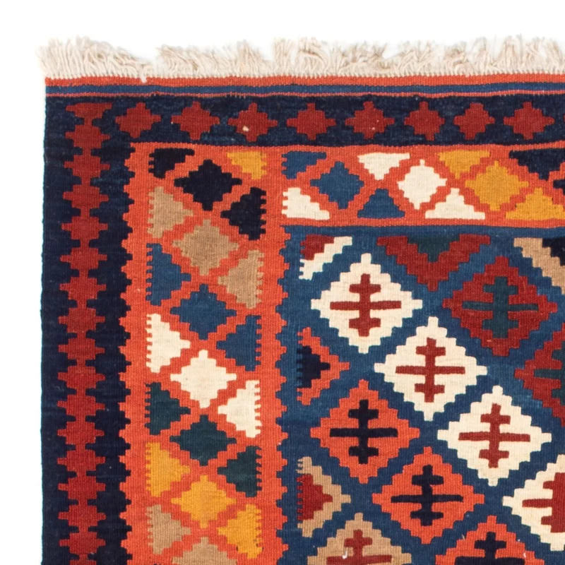 Kelim Fars Teppich 100x104cm - dunkelblau