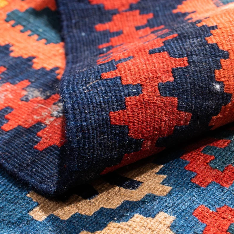 Kelim Fars Teppich 100x104cm - dunkelblau