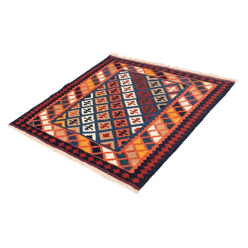Kelim Fars Teppich 100x104cm - dunkelblau