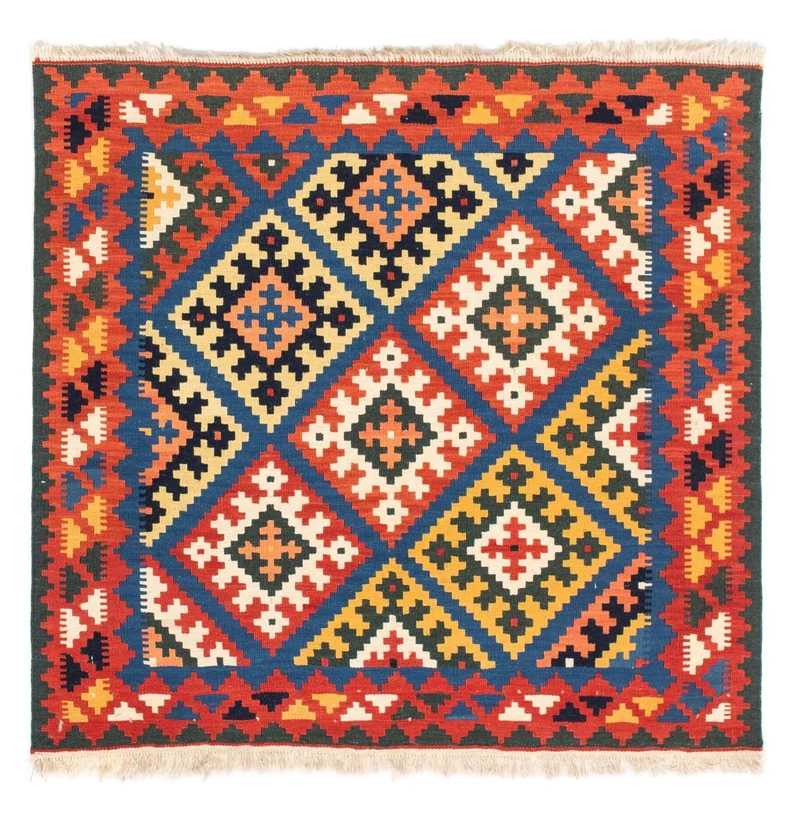 Kelim Fars Teppich 100x104cm - dunkelblau