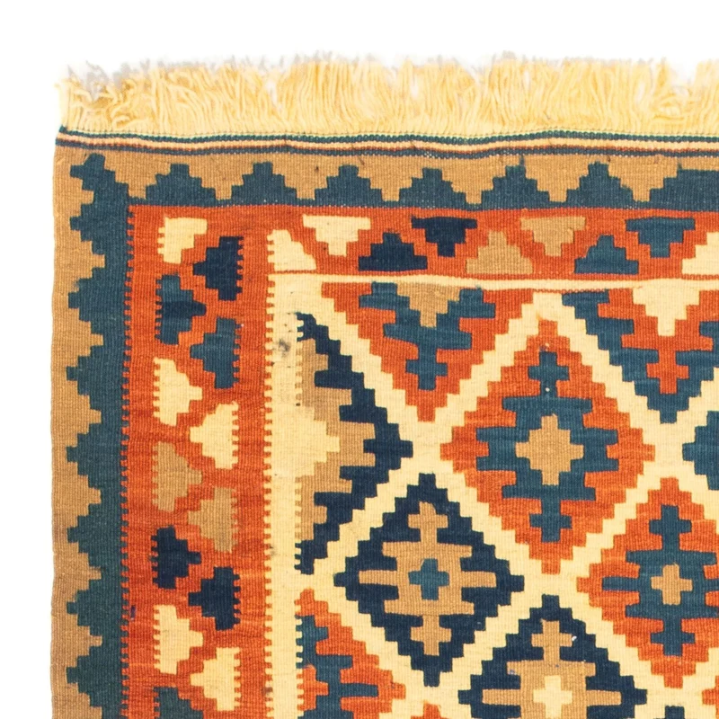 Kelim Fars Teppich 100x100cm - beige
