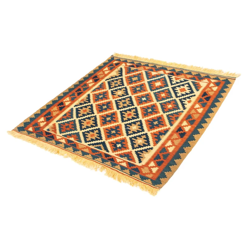 Kelim Fars Teppich 100x100cm - beige