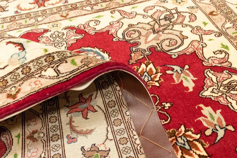 Täbriz - 50 Raj Teppich 103x154cm - Perserteppich - rot