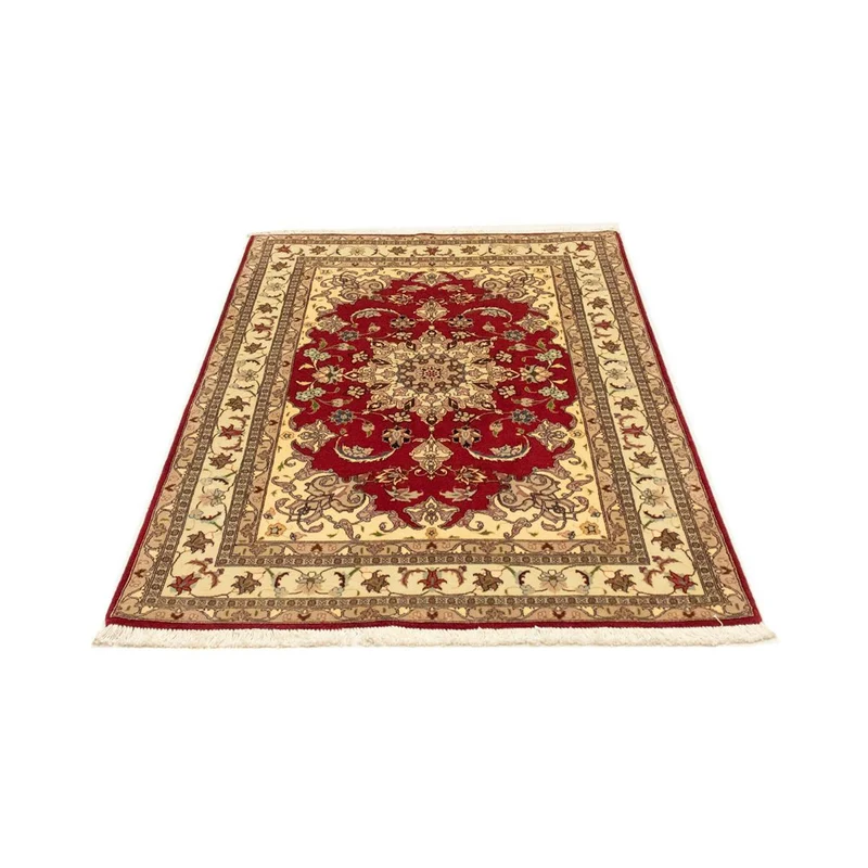 Täbriz - 50 Raj Teppich 103x154cm - Perserteppich - rot