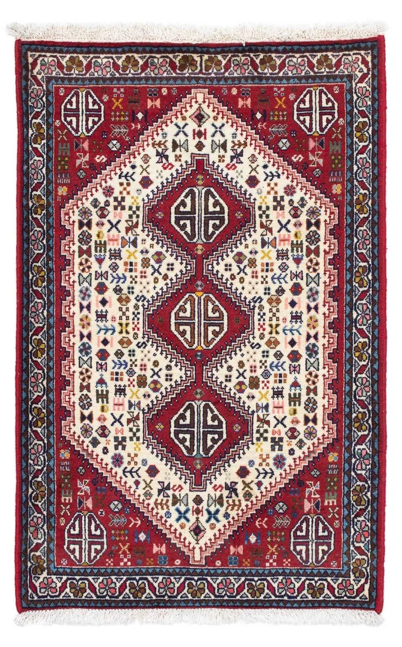 Abadeh Teppich 80x121cm - Perserteppich - dunkelrot