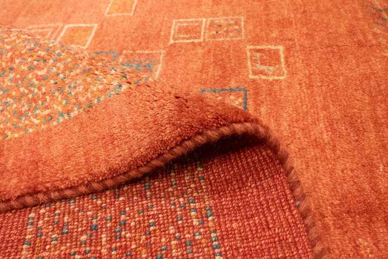 Gabbeh Persisch Teppich 151x198cm - Perserteppich Wollteppich - rost