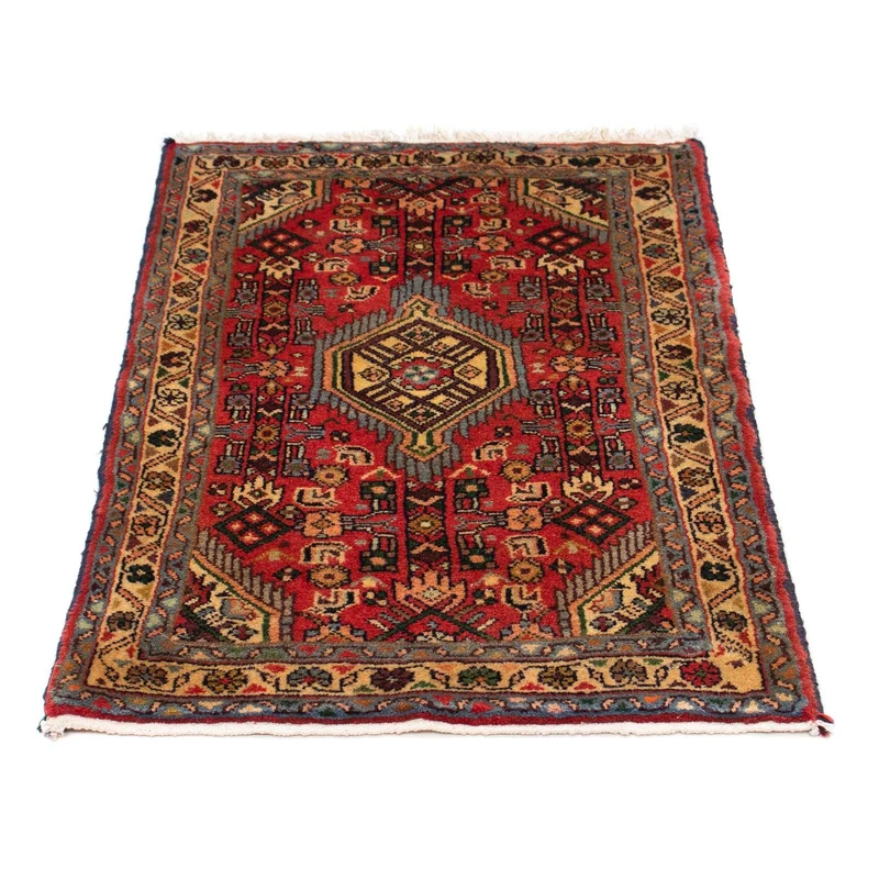 Hosseinabad Teppich 62x87cm - Perserteppich - dunkelrot