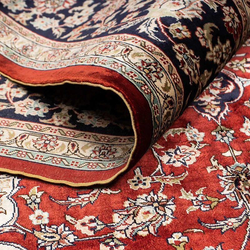 China Seide Teppich 137x198cm - Orientteppich - dunkelrot