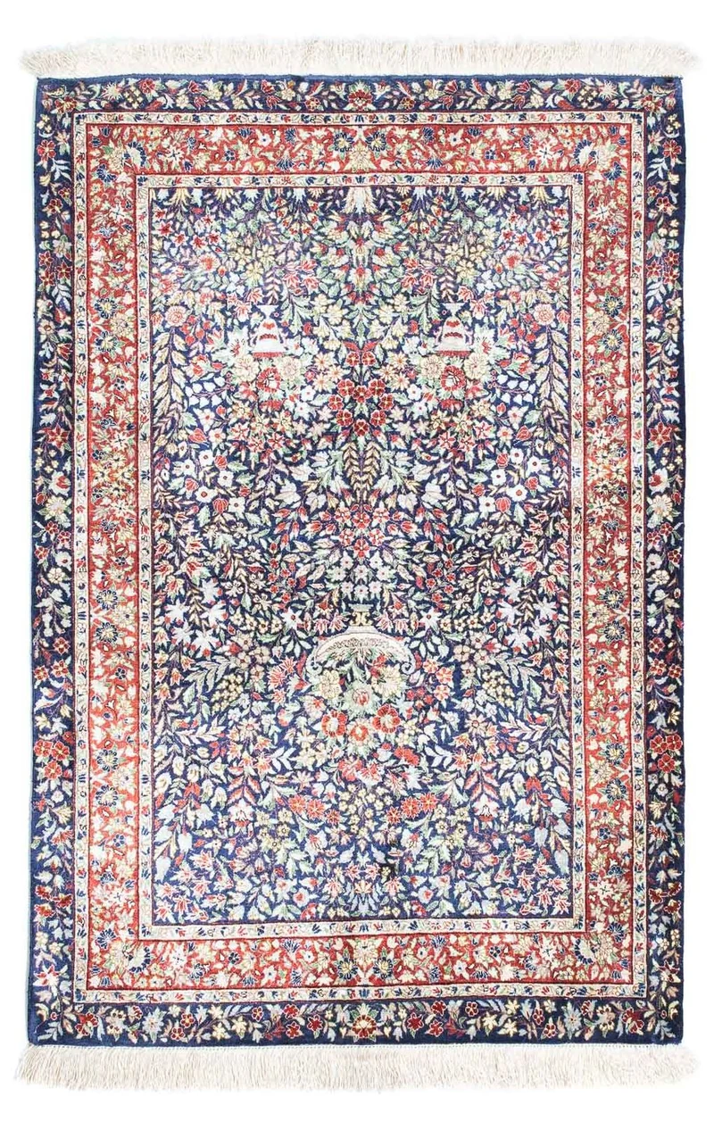 Ghom Teppich 78x120cm - Perserteppich - dunkelblau