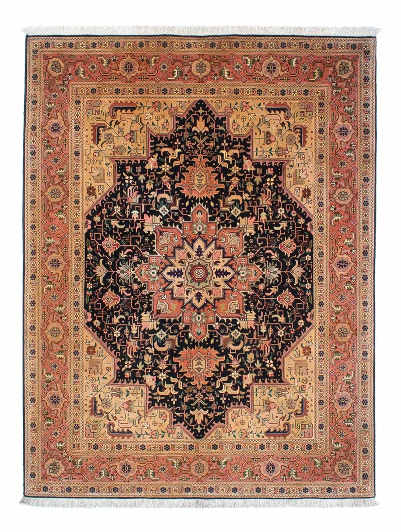 Täbriz - 50 Raj Teppich 150x203cm - Perserteppich - hellbraun