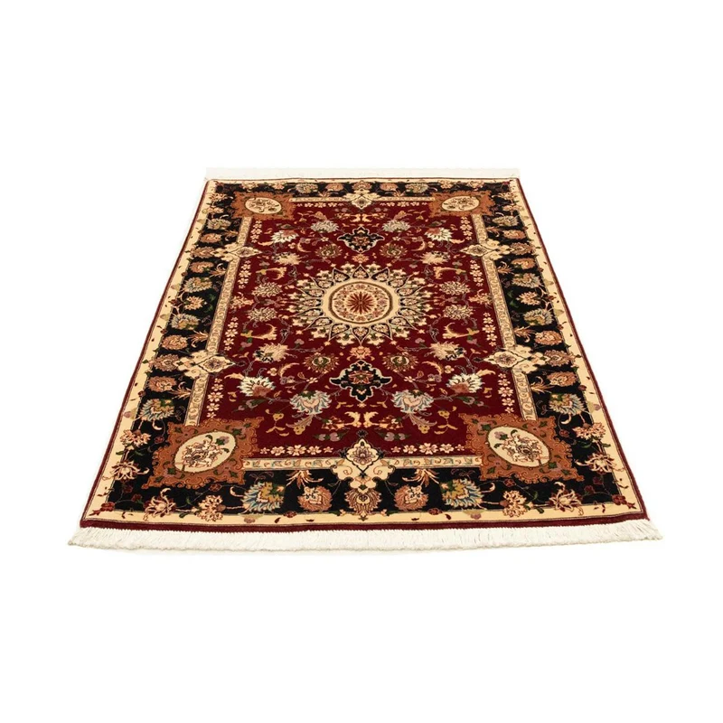 Täbriz - 50 Raj Teppich 102x154cm - Perserteppich - rot